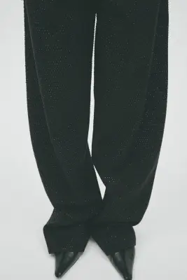 Jean ornementé avec jambes barrel - Noir — photo 1