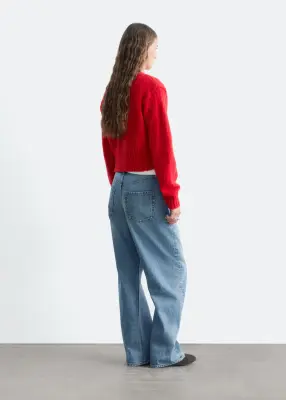 Cardigan en laine et coton - Rouge — photo 4
