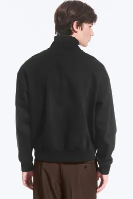 Sweat à demi-fermeture zippée ample - Noir — photo 2