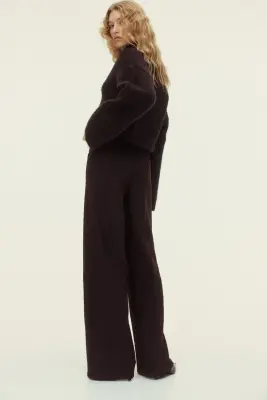 Pantalon à jambes droites - Marron foncé — photo 3