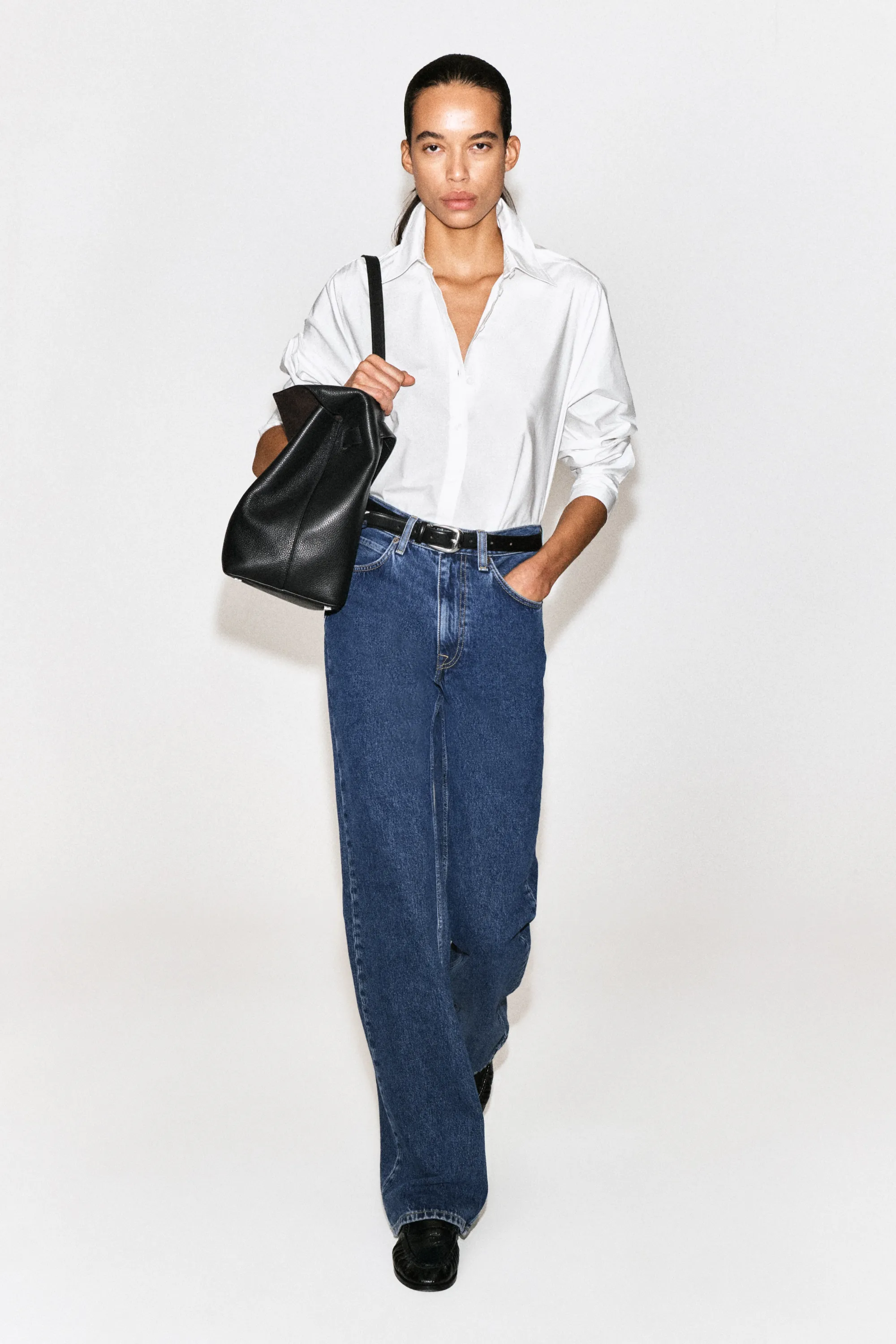 CHEMISE CLASSIQUE EN POPELINE DE COTON - BLANC