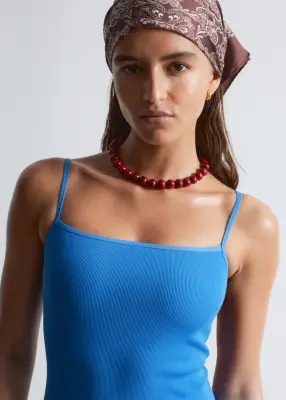 Maillot de bain à encolure carrée - Bleu vif — photo 3