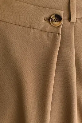 Pantalon chic à effet croisé - Beige foncé — photo 4