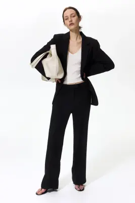 Pantalon chic en lin mélangé - Noir — photo 2