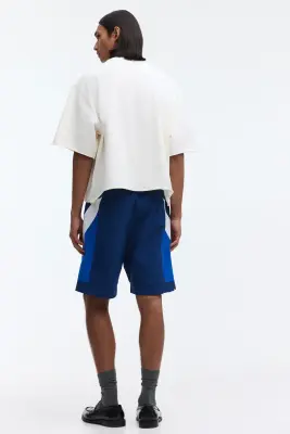 Short de survêtement Loose Fit - Bleu foncé/color block — photo 2