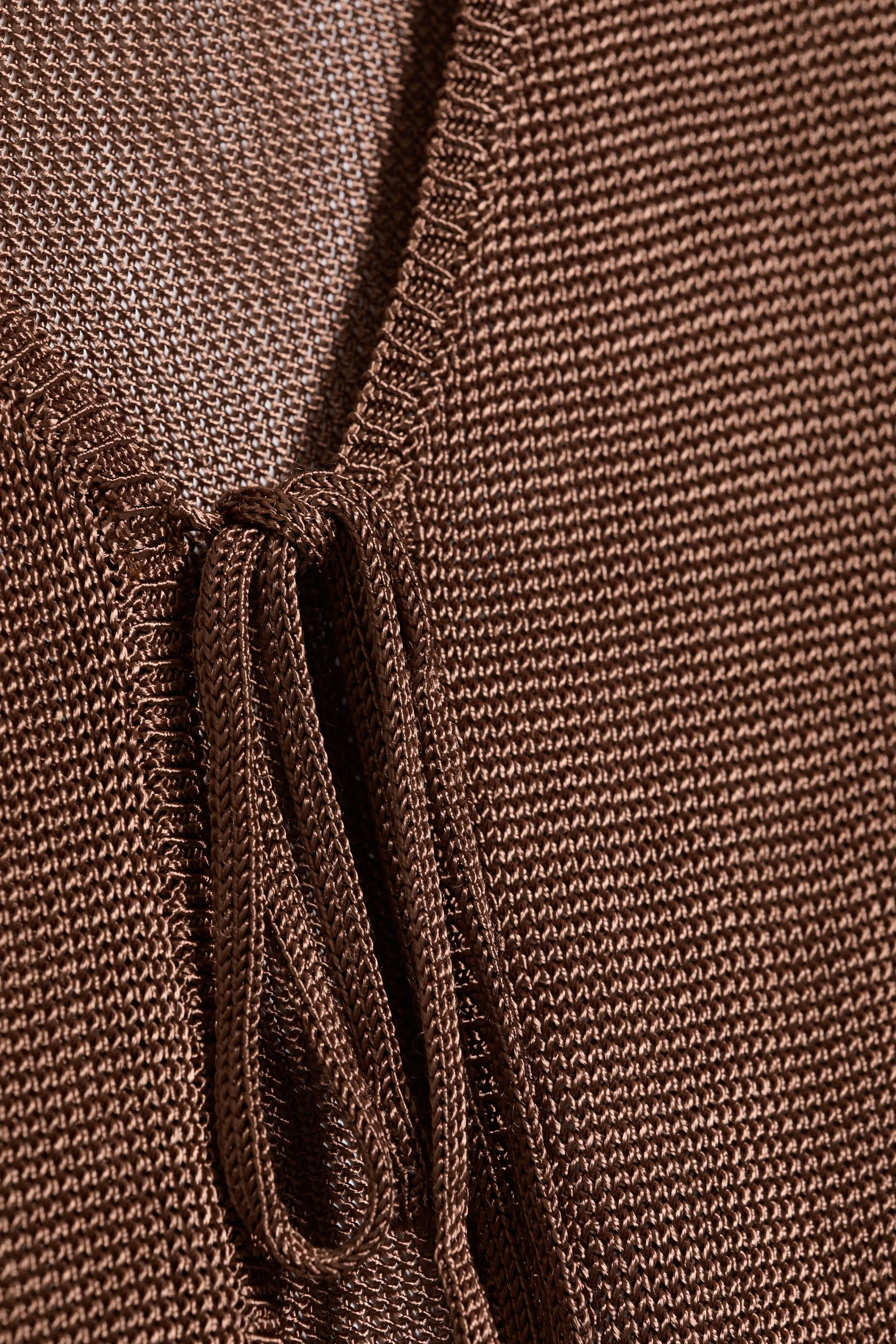 Cardigan en maille à col en V - Marron