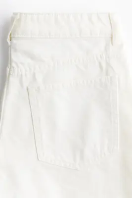 Short en denim avec bords à cru - Crème — photo 4