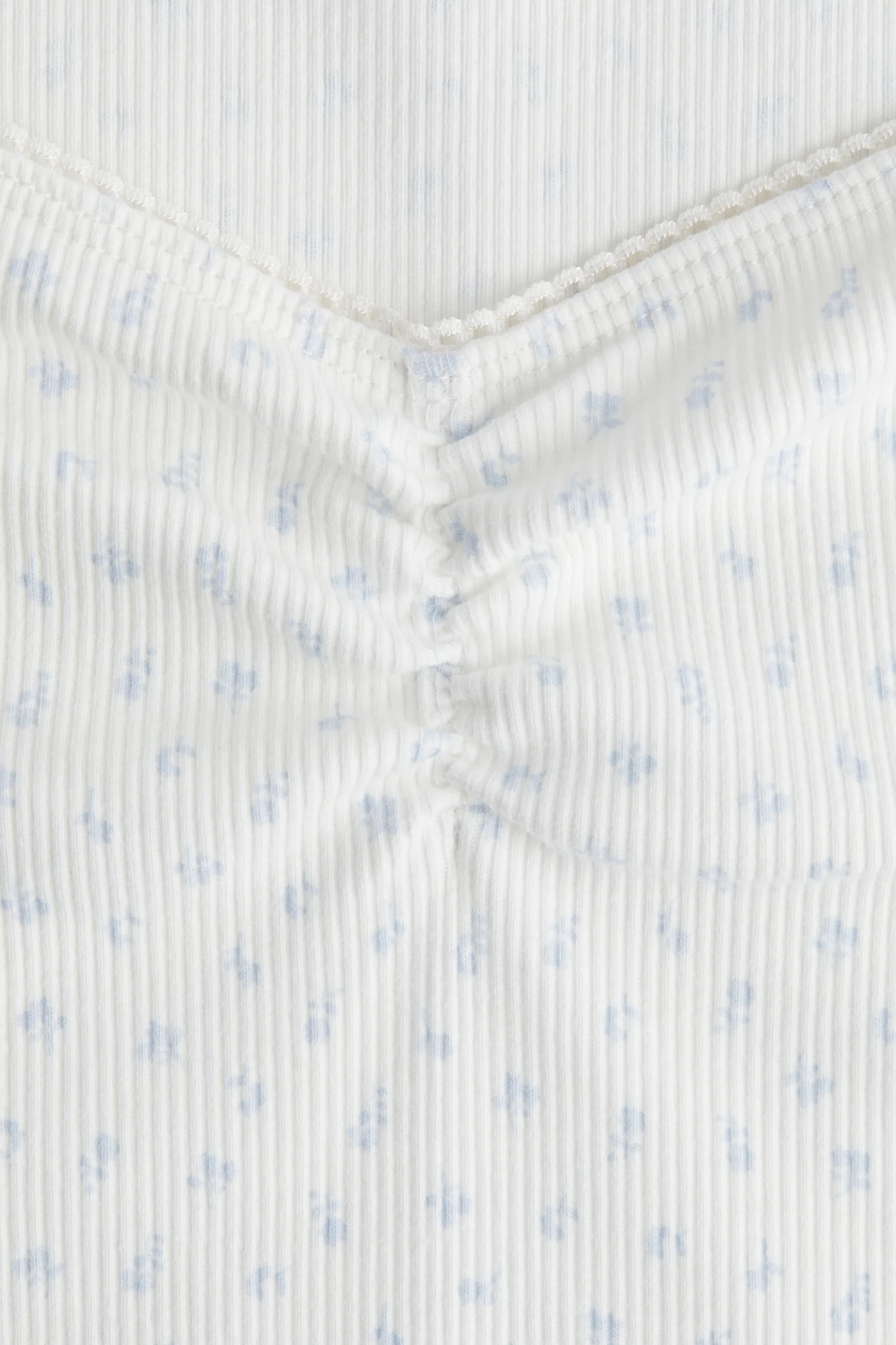 T-shirt à bord picots - Crème/fleuri