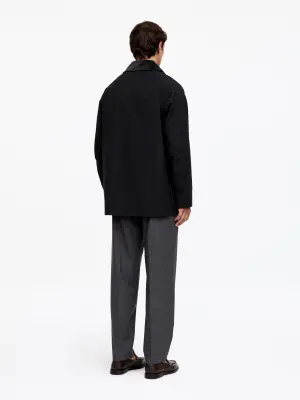 Manteau ciré mi-long - Noir — photo 3