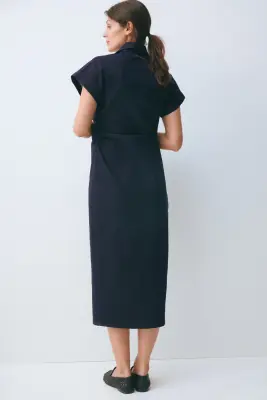 MAMA Robe à manches courtes en denim - Bleu denim foncé — photo 2