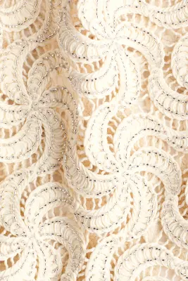 Top dos nu façon crochet avec perles fantaisie - Crème — photo 4