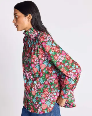 Chemise Leonor imprimé Liberty rose et bordeaux — photo 3