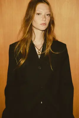 Pantalon chic en laine mélangée - Noir — photo 1
