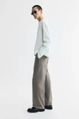 Pantalon Relaxed Fit - Grège foncé — photo 3