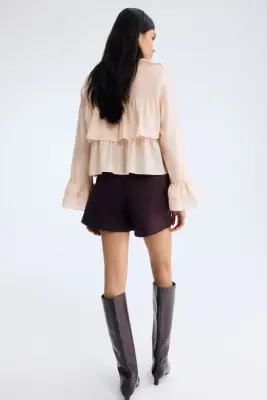 Blouse volantée - Beige clair — photo 3