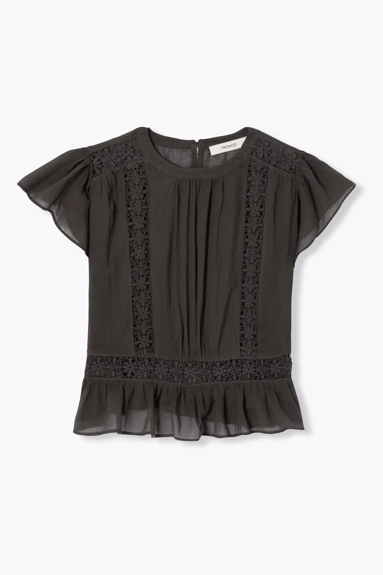 Blouse en cotonnade & guipures