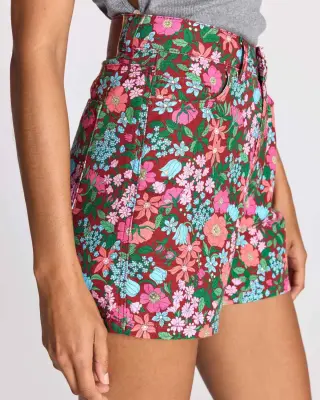 Short Triomphe imprimé Liberty rose et bordeaux — photo 2