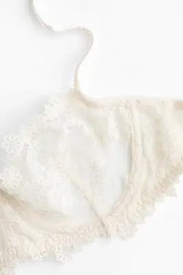 Soutien-gorge à armatures avec broderies - Crème — photo 4