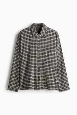 Chemise et pantalon de pyjama en flanelle - Bleu foncé/carreaux — photo 1