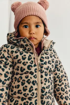 Doudoune déperlante - Beige clair/imprimé léopard — photo 2