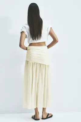 Jupe maxi vaporeuse - Jaune clair — photo 2