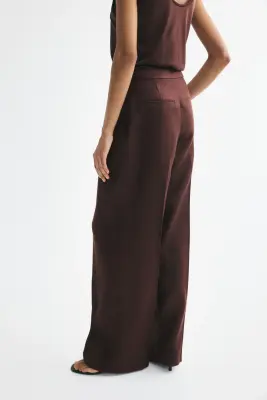 Pantalon chic en lin - Marron foncé — photo 2