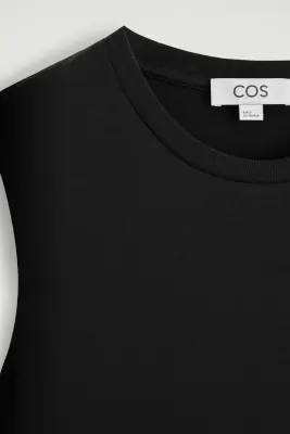 ROBE MIDI EN JERSEY DE COTON SCULPTURALE - NOIR — photo 4