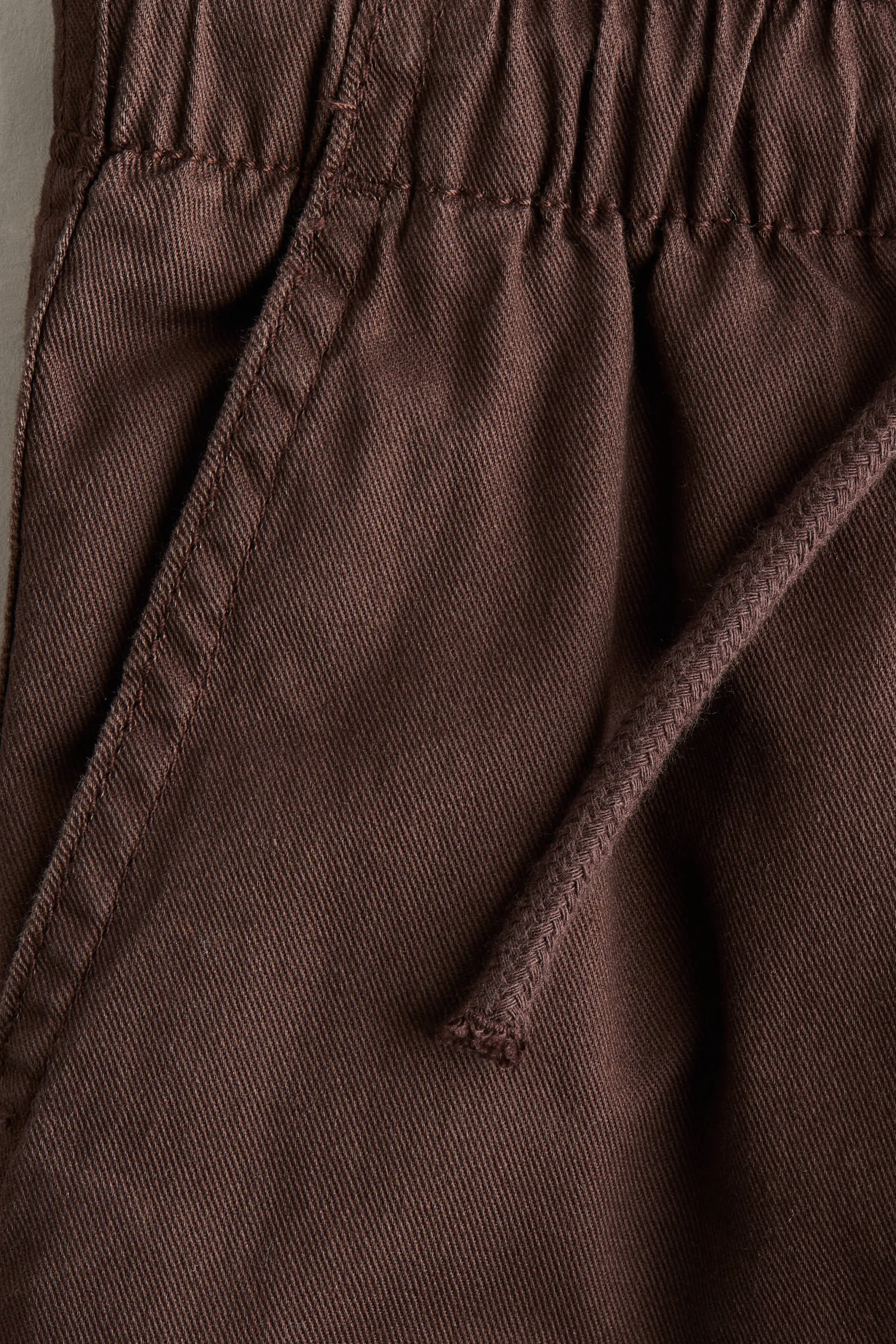 Pantalon jogger en twill avec doublure en jersey - Marron foncé