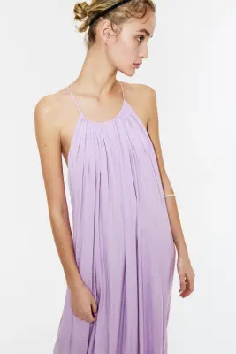 Robe trapèze en viscose - Violet clair — photo 2