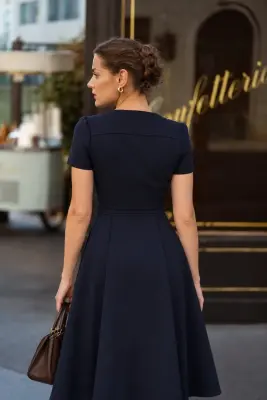 Rina Midi Dress - Navy — photo 3
