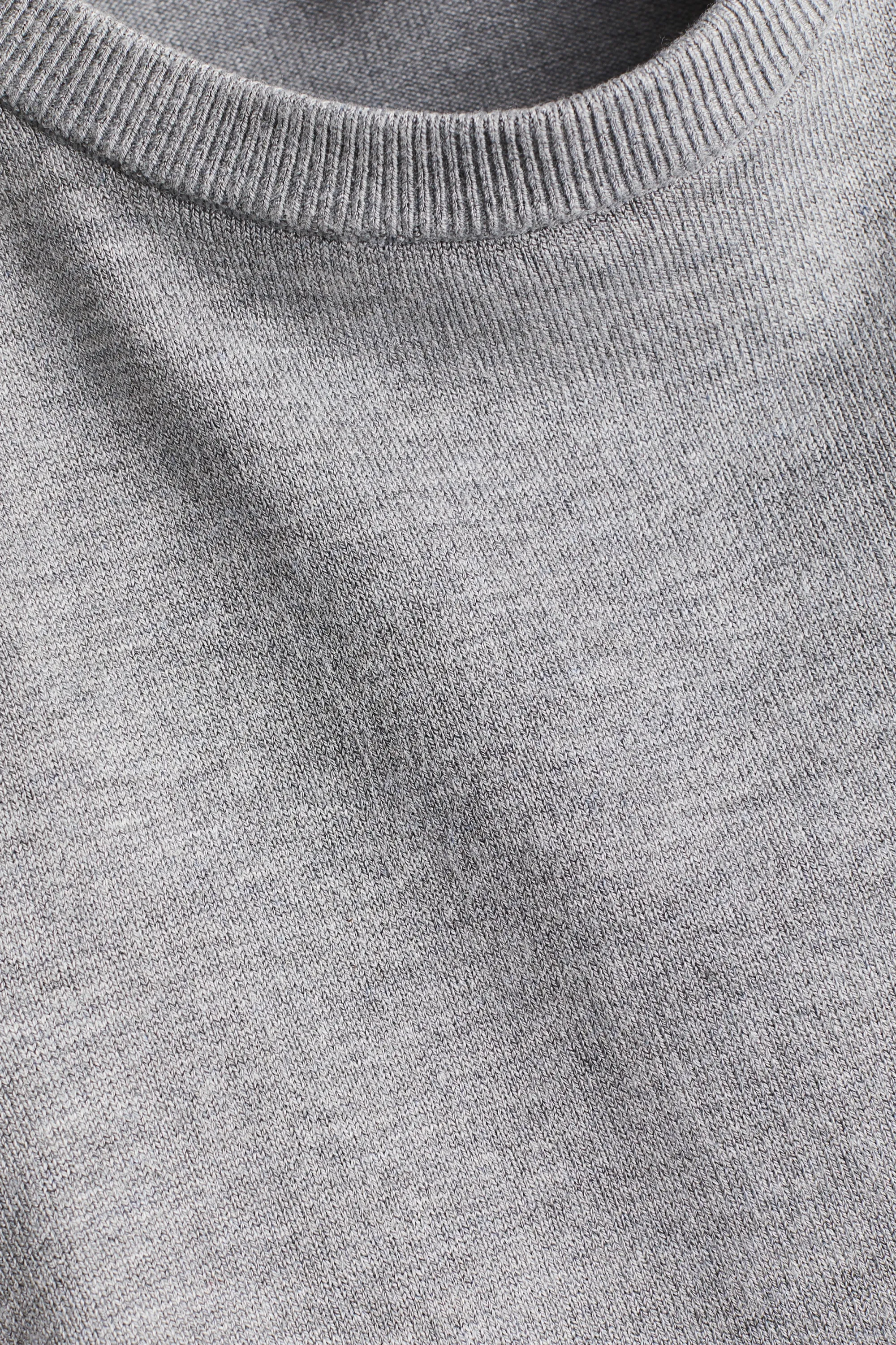 Pull sans manches en maille fine - Gris chiné