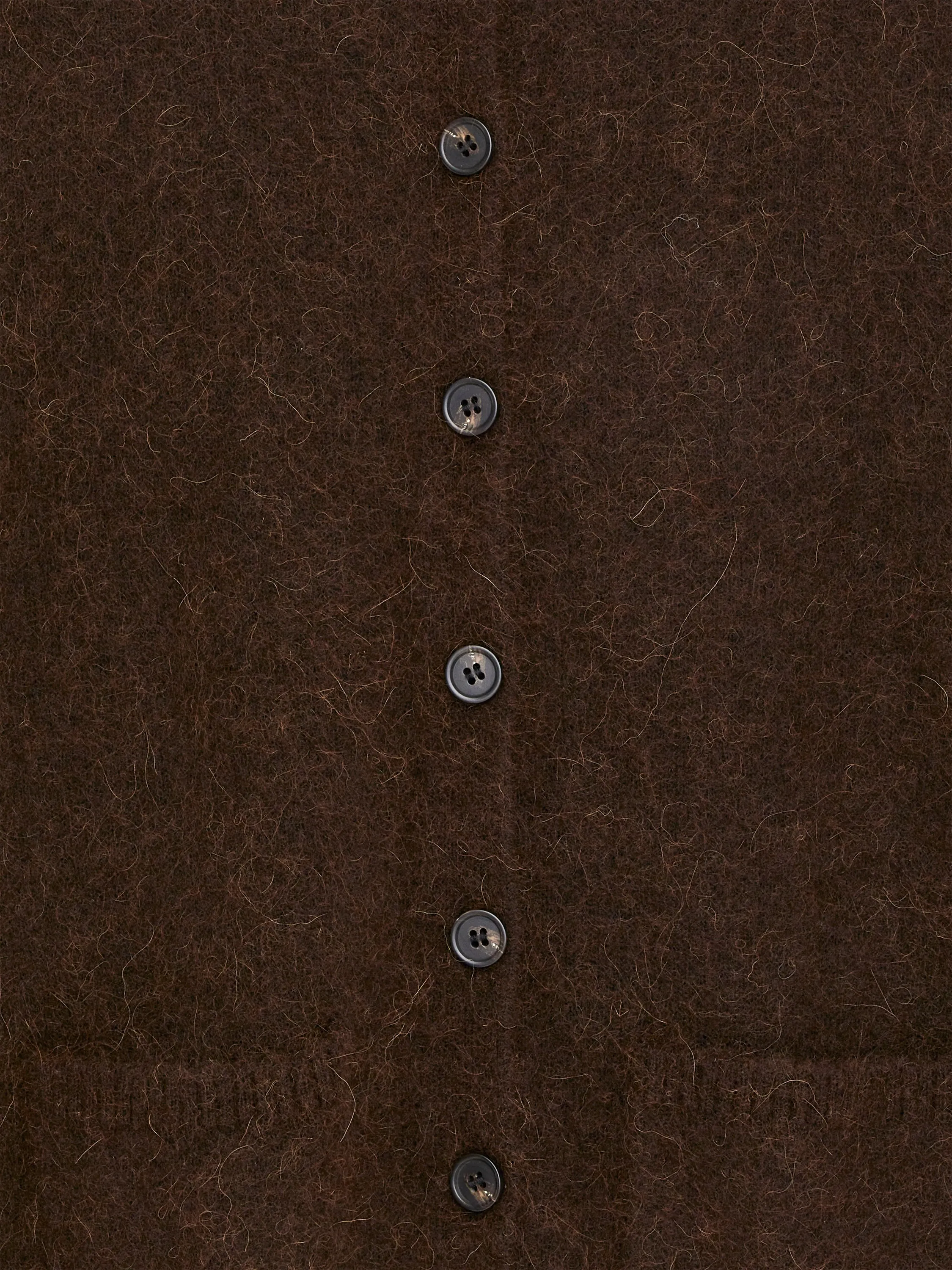 Cardigan en mélange de laine et d'alpaga - Marron foncé