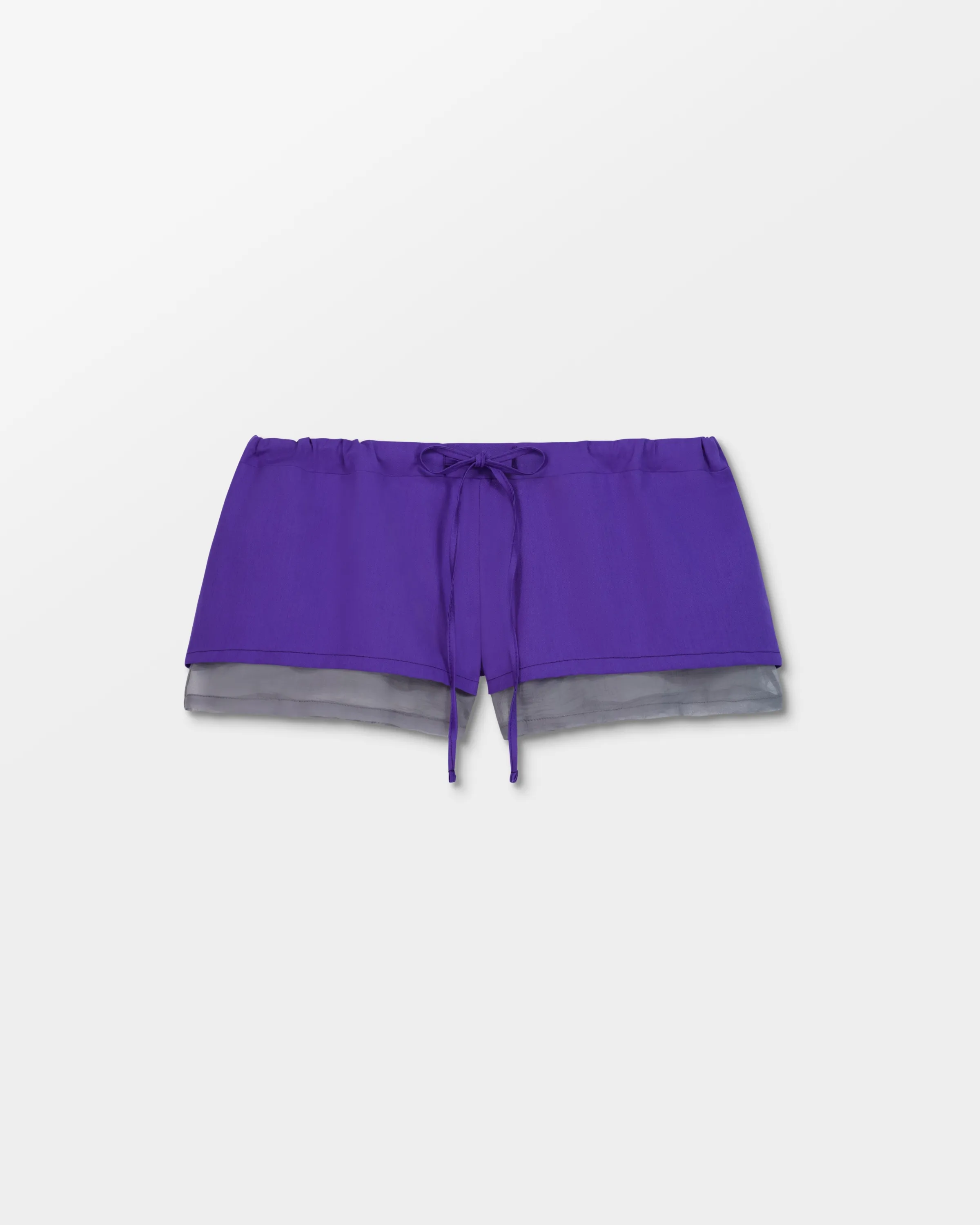 Silk & Cotton Layered Mini Shorts
