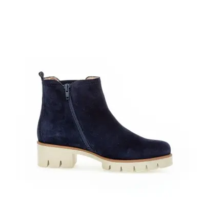 Bottines Gabor 31.710.36 Bleues - Daim Lacets Zip Grande Pointure Femme — photo 3