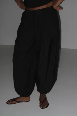 Pantalon de sport déperlant avec jambes ballon - Noir — photo 1