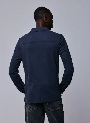 Chemise Noire Chinée Manches Longues en Deluxe Coton — photo 5