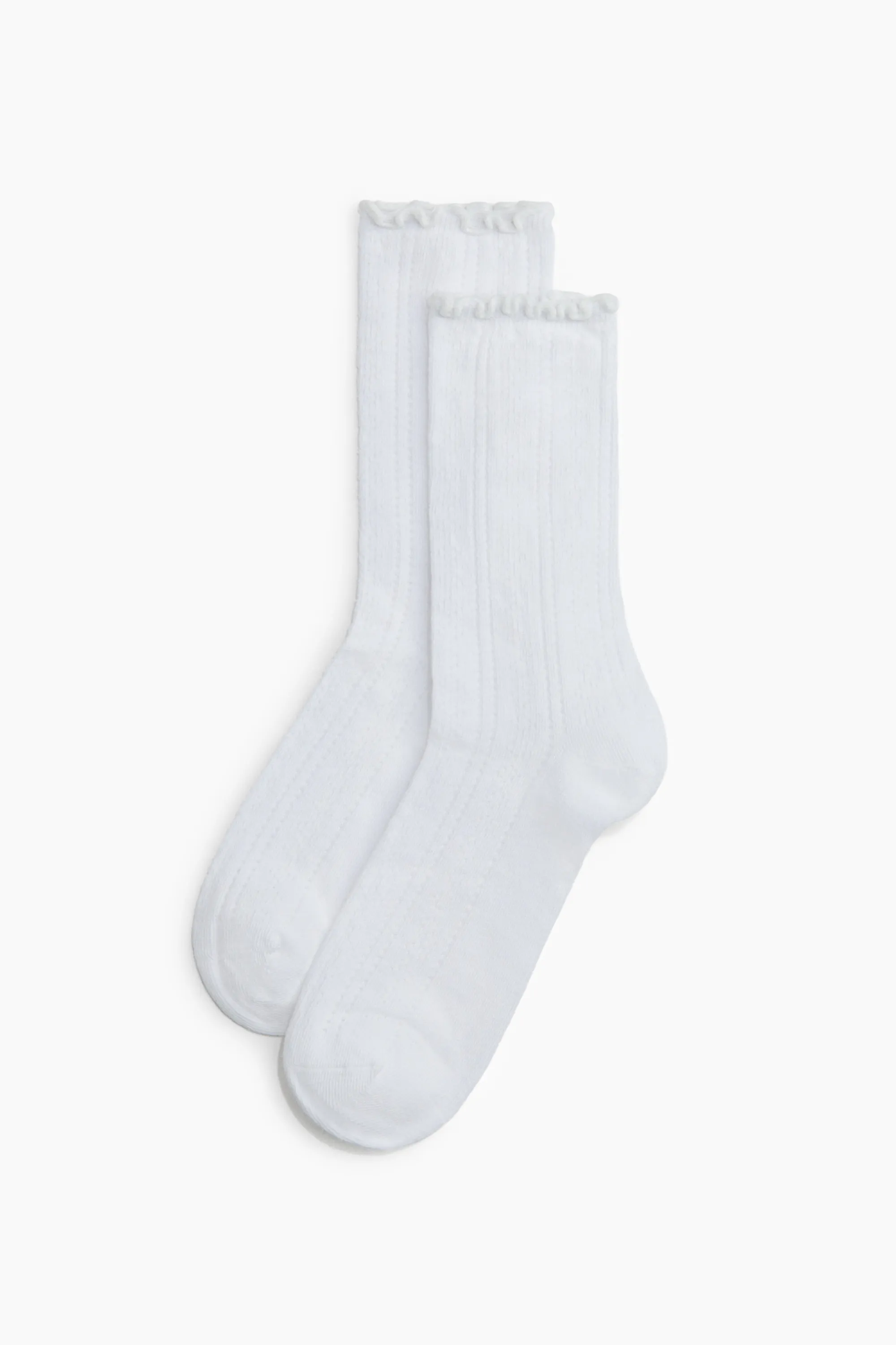 Lot de 5 paires de chaussettes en maille pointelle - Blanc