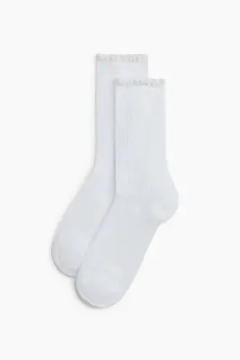 Lot de 5 paires de chaussettes en maille pointelle - Blanc — photo 1
