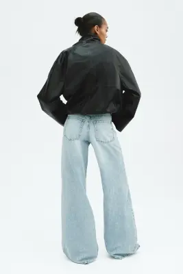 Wide High Waist Jeans - Bleu denim clair — photo 4
