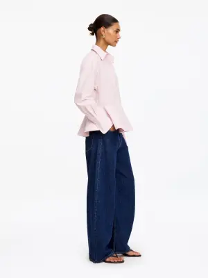 Chemise péplum en coton - Rose — photo 1