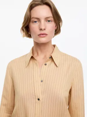 Chemise en viscose et soie - Beige foncé — photo 3