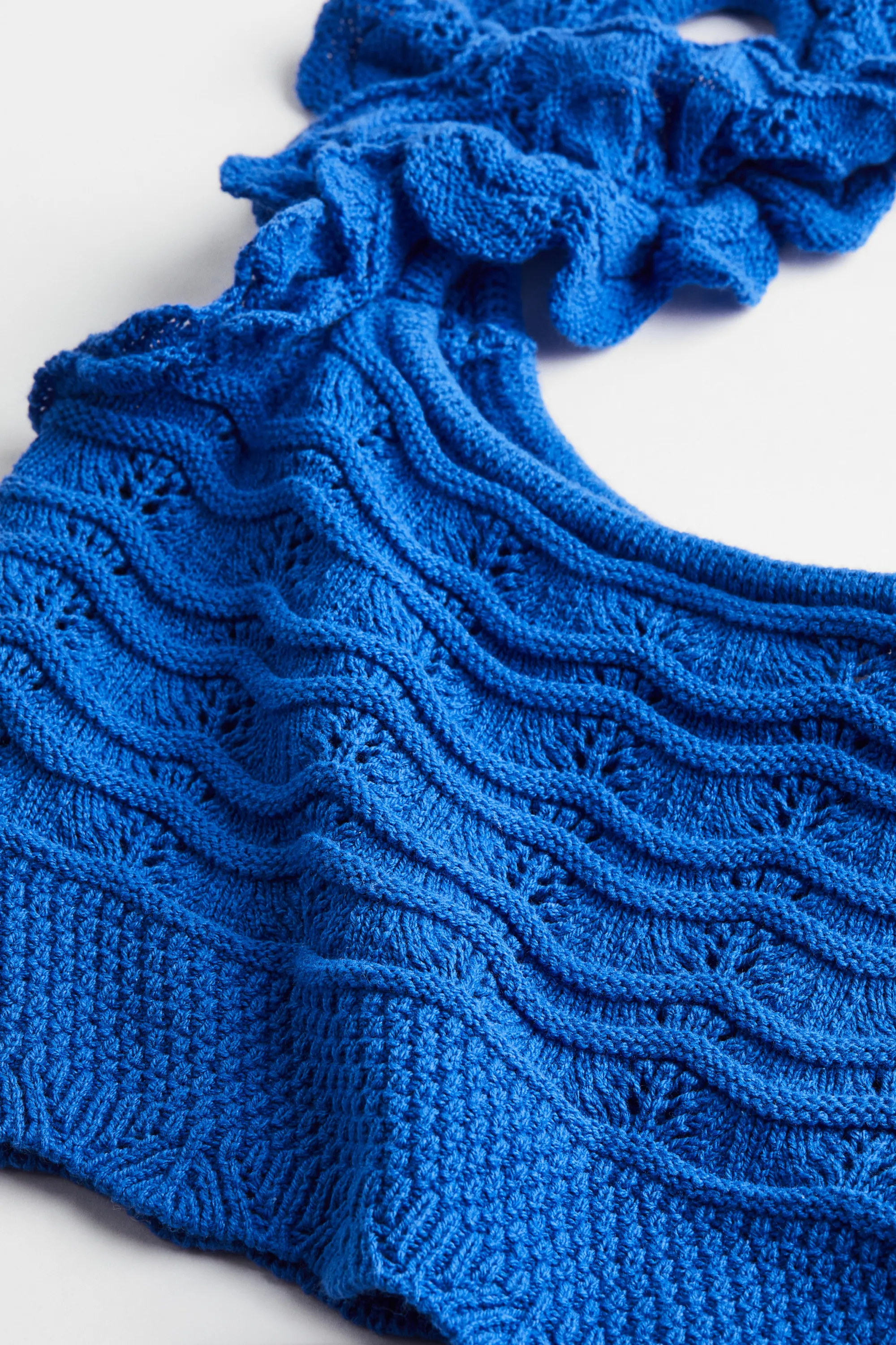 Crop top façon crochet - Bleu vif