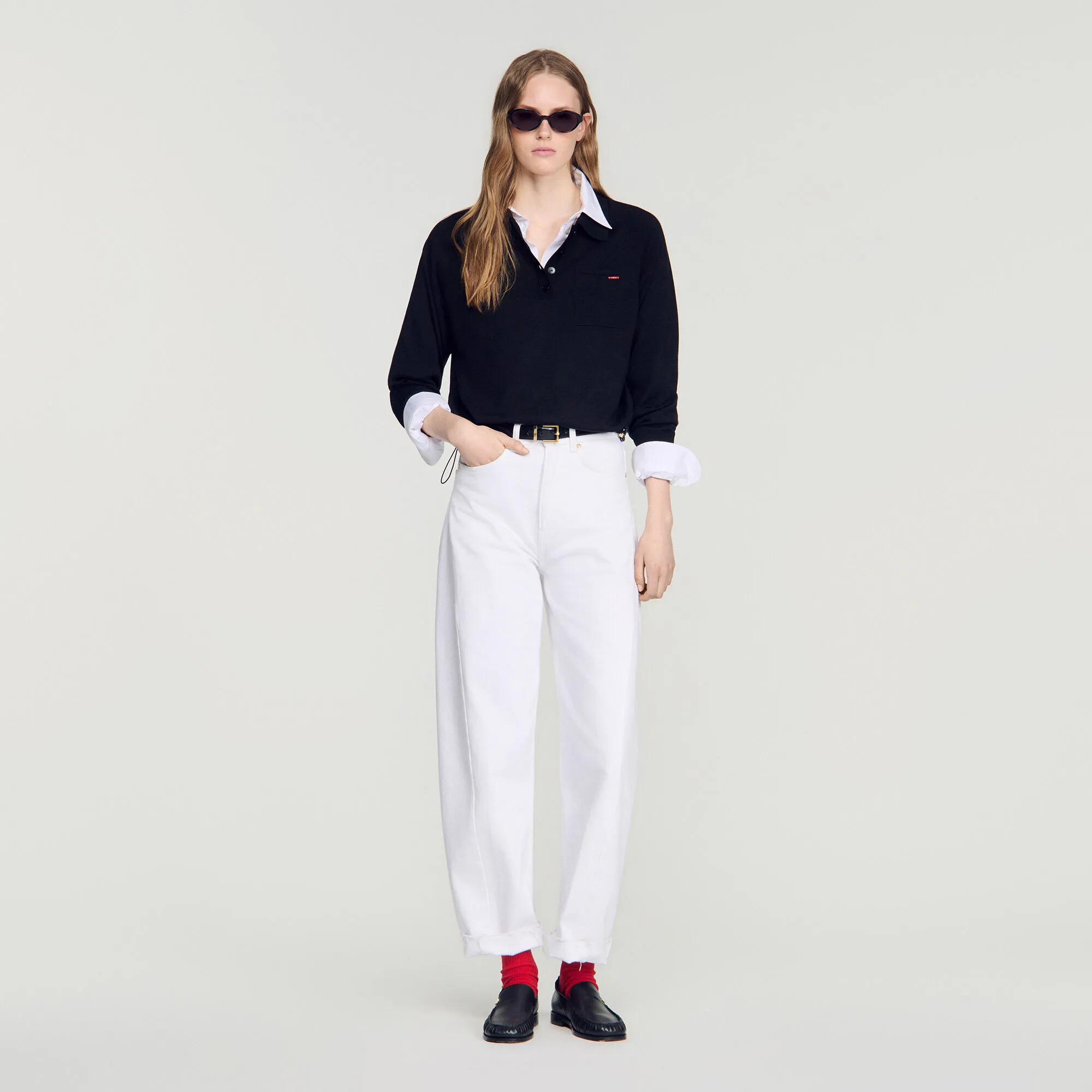 Polo en laine à logo