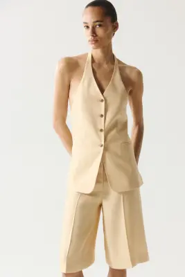 Gilet sans manches avec dos nu - Beige — photo 1