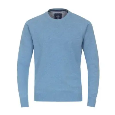 REDMOND PULL COL ROND COTON Bleu ciel — photo 1