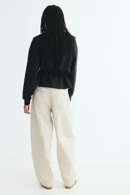 Sweat péplum zippé - Noir — photo 3