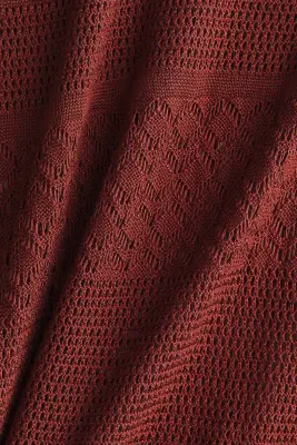 Robe maxi en maille pointelle - Marron — photo 5