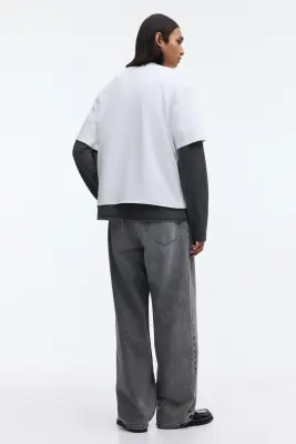 T-shirt Oversized Fit - Blanc — photo 2