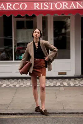 Jupe Monica velours camel — photo 5