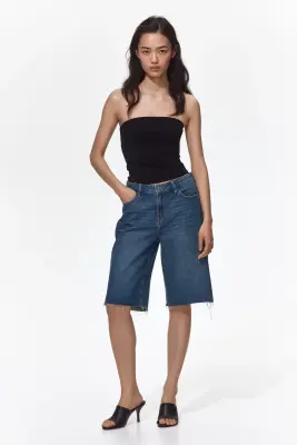 Short Bermuda en denim - Bleu denim — photo 1